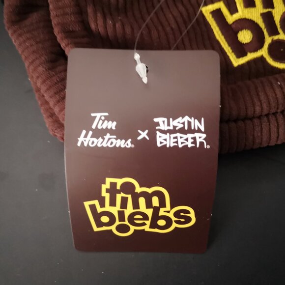 NWT Tim Hortons x Justin Bieber Dark Brown Lined Corduroy Waist/Fanny Pack - Picture 2 of 9